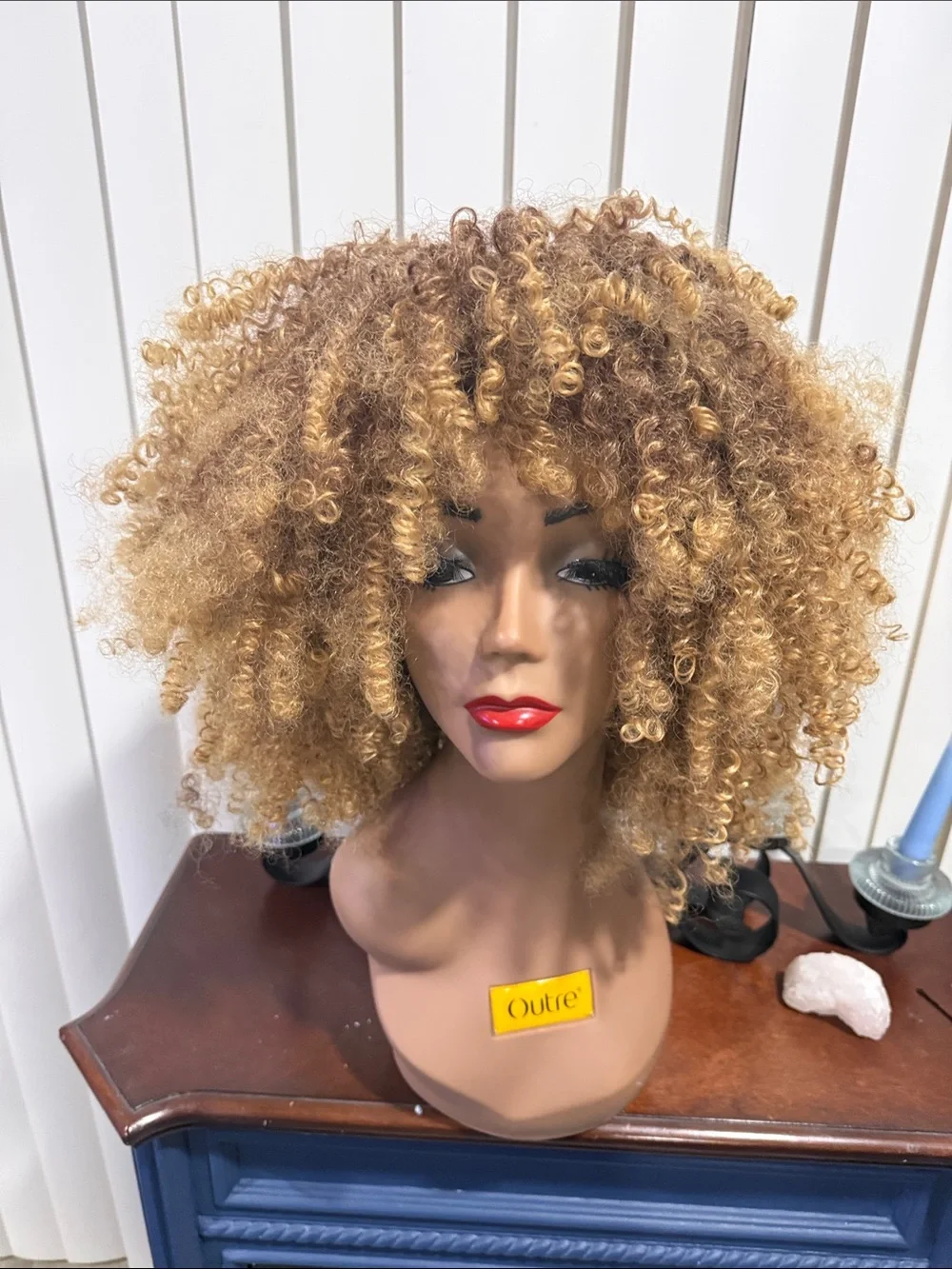 #119 Curly Afro Wig - Honey Blonde